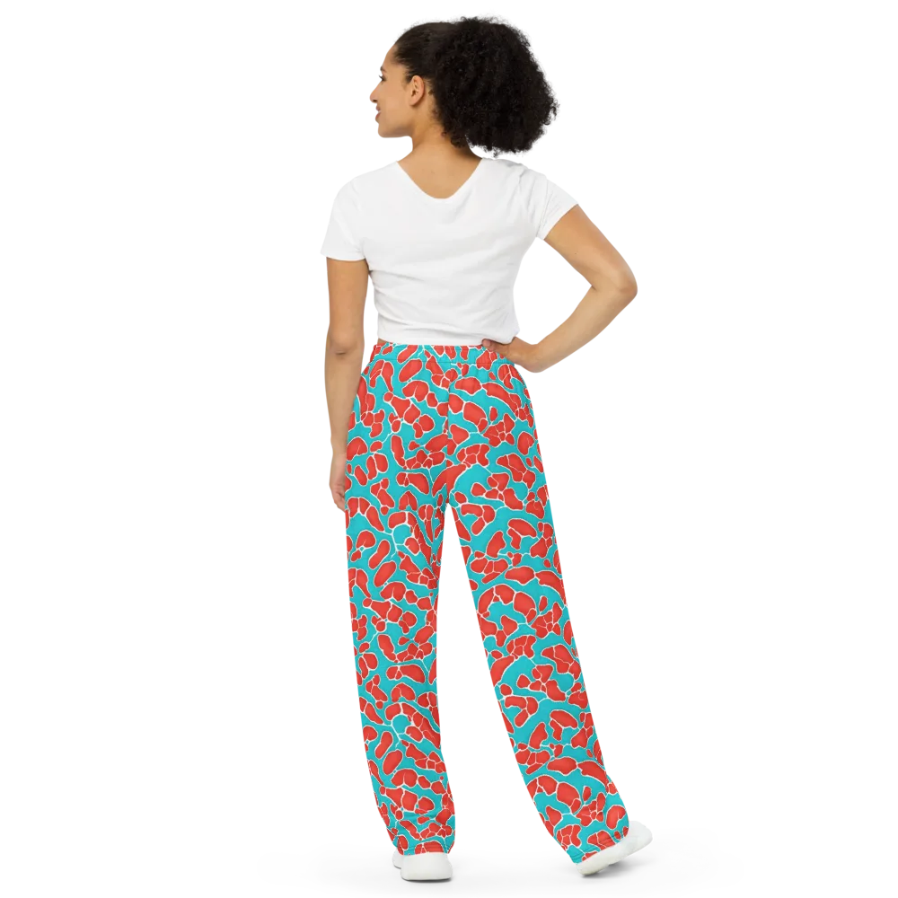 Turquoise Reef on Wide-Leg Pants — Back