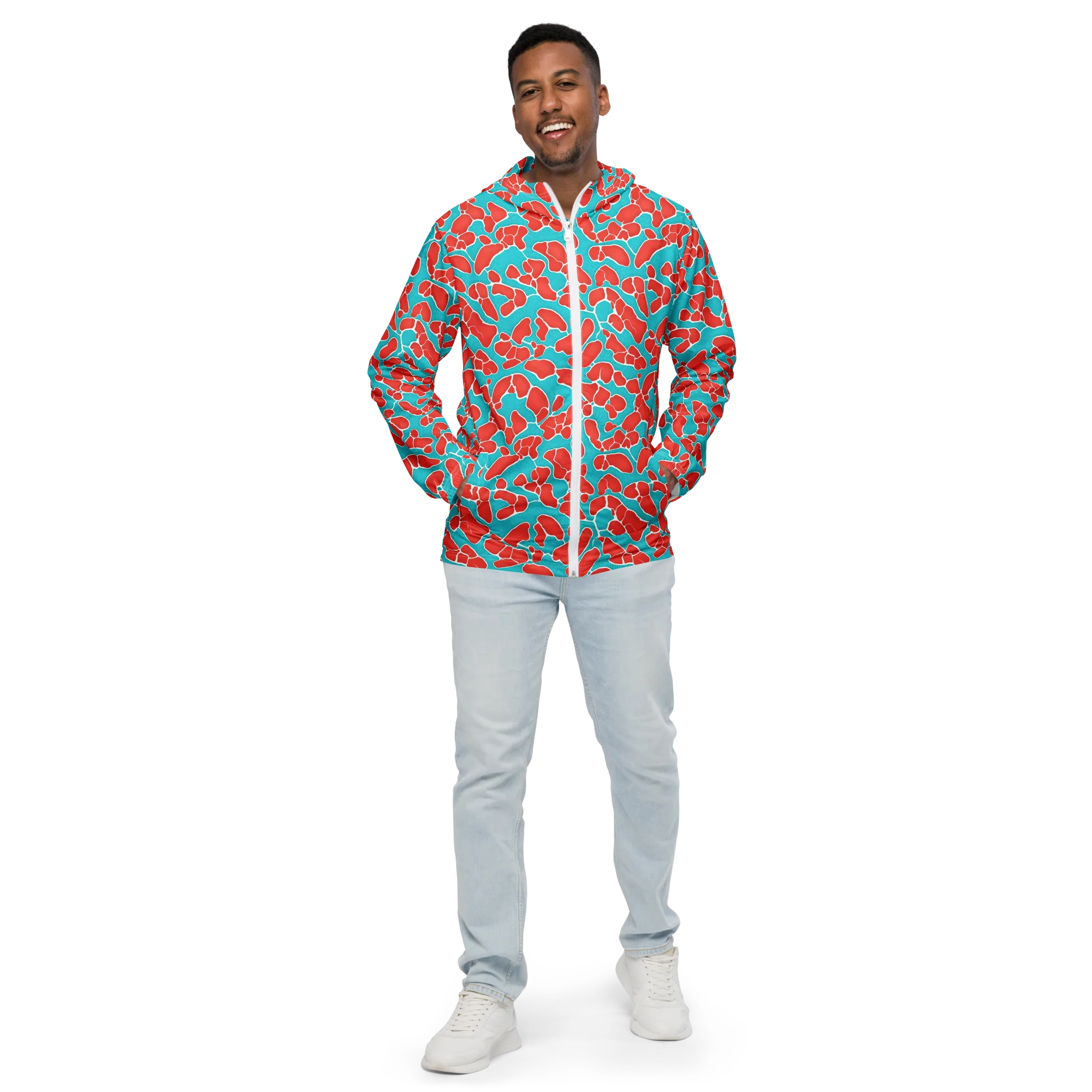 Turquoise Reef on Men's Windbreaker — Front