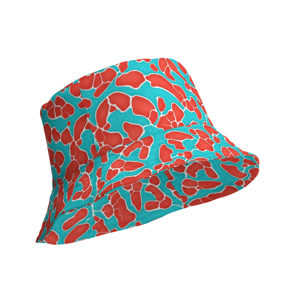 Turquoise Reef on Reversible Bucket Hat — Product details Outside