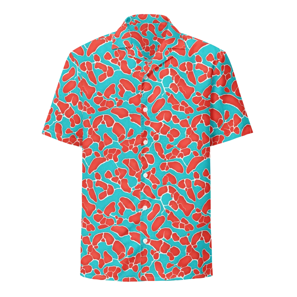 Turquoise Reef on Button Shirt — Front