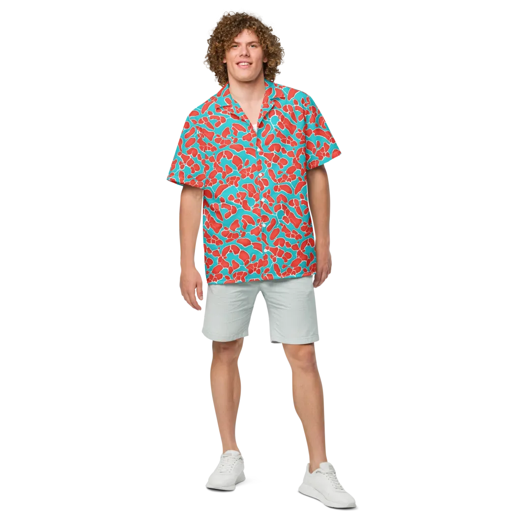 Turquoise Reef on Button Shirt — Front