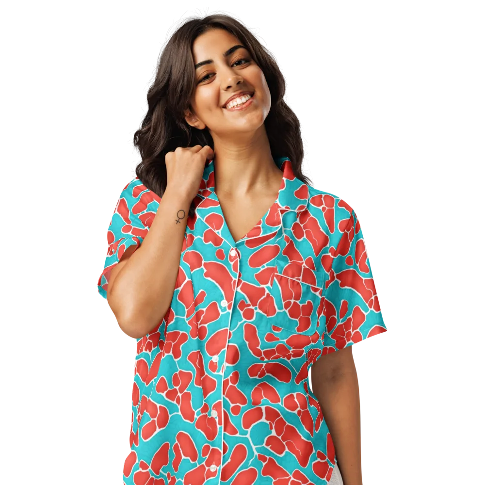 Turquoise Reef on Women's Short Sleeve Pajama Top — Front