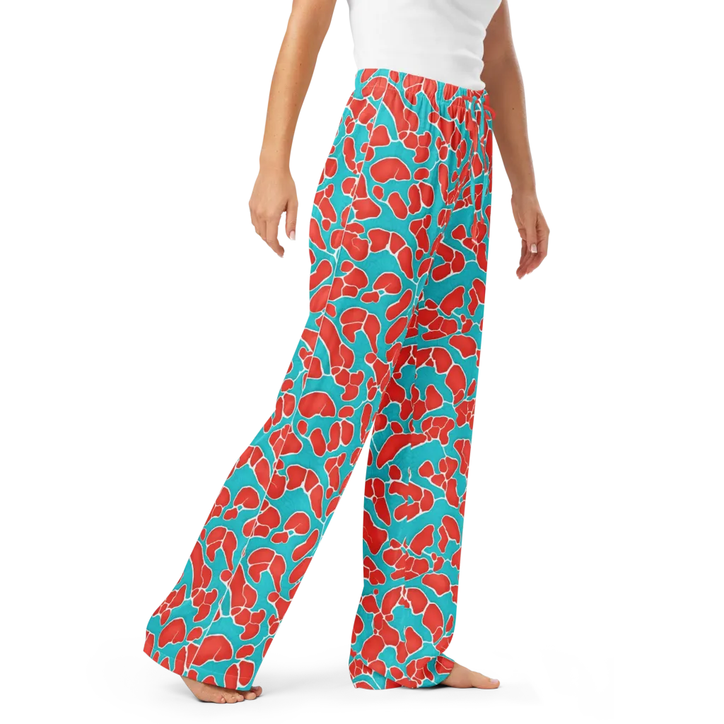 Turquoise Reef on Women's Pajama Pants — Right Front