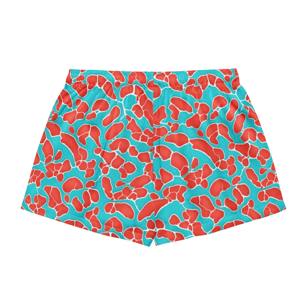 Turquoise Reef on Women's Pajama Shorts — Back
