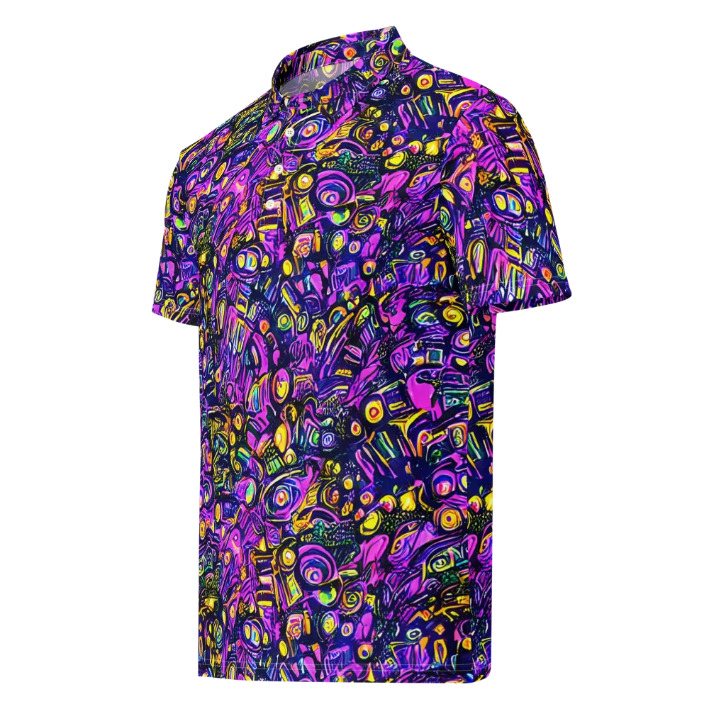 Magenta Voltage on Men's Slim Fit Polo Shirt — Left Front