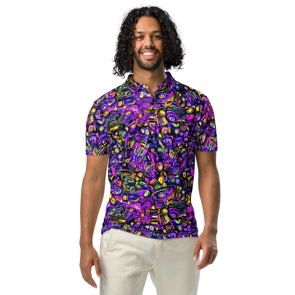 Magenta Voltage on Men's Slim Fit Polo Shirt — Front