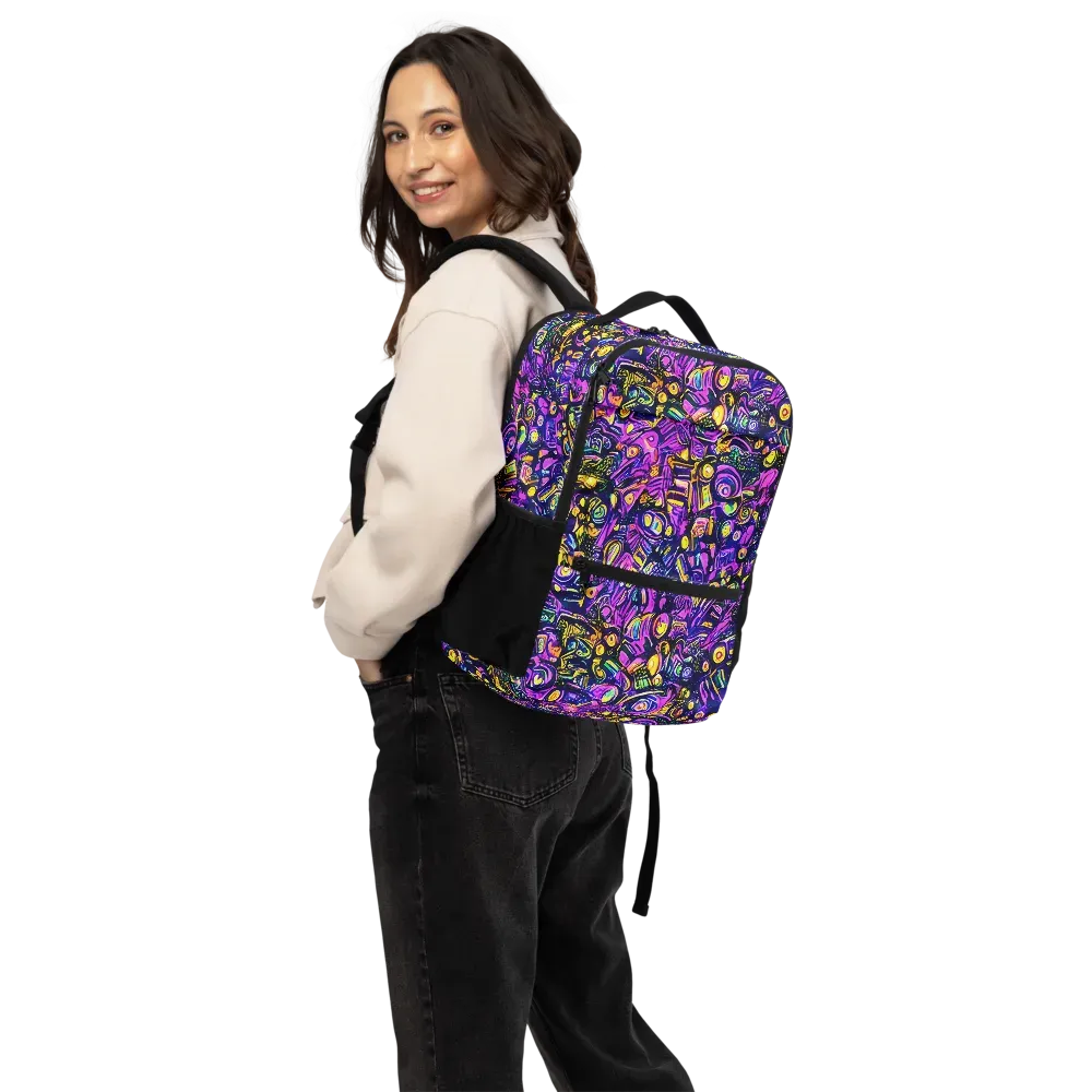 Magenta Voltage on Utility Backpack — Back