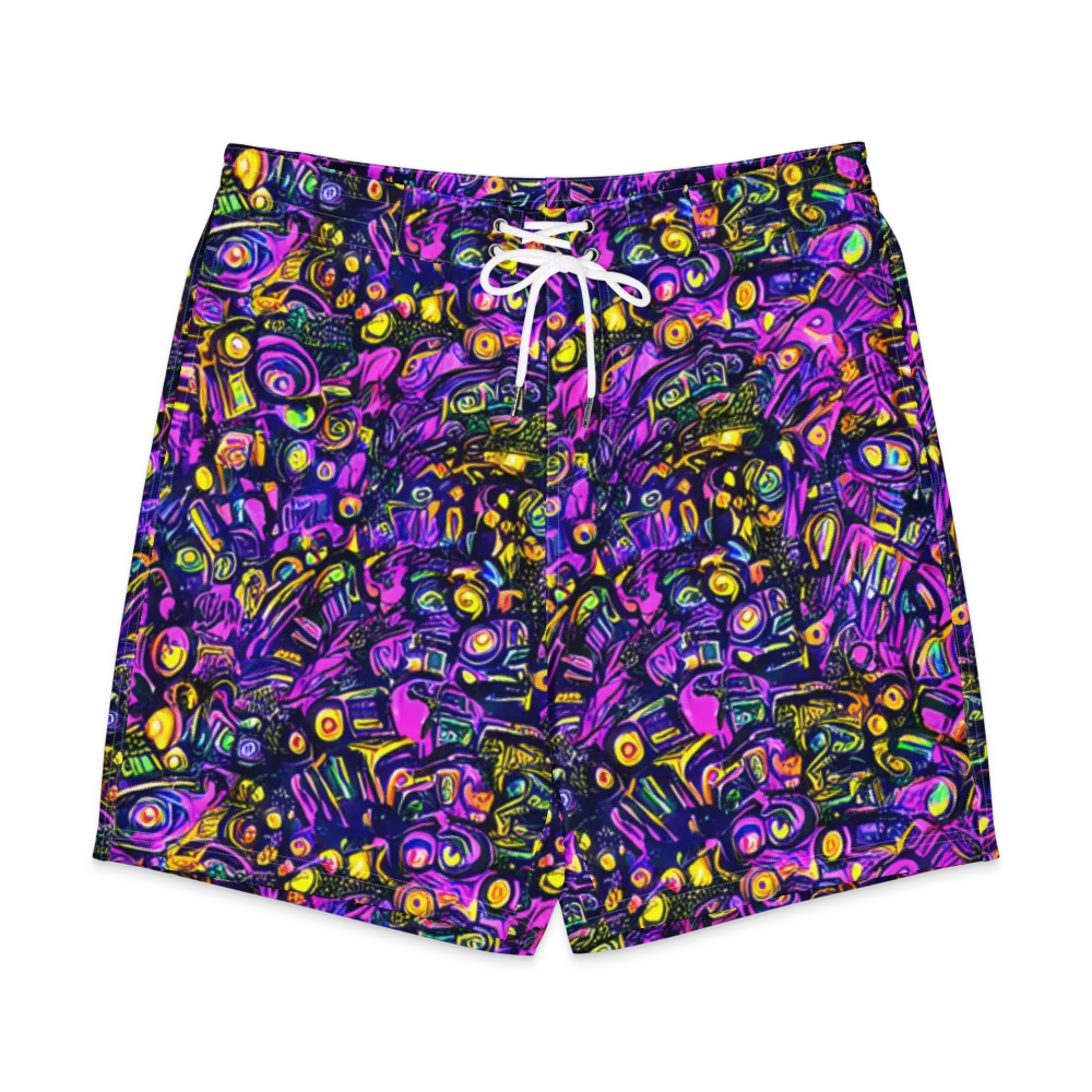 Magenta Voltage on Men's Board Shorts — Front