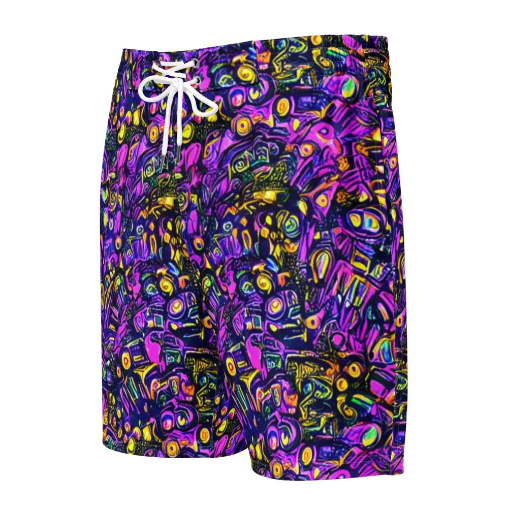 Magenta Voltage on Men's Board Shorts — Front
