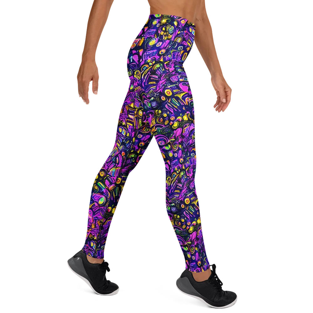 Magenta Voltage on Yoga Leggings — Right