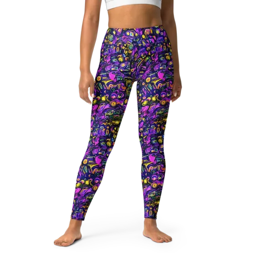 Magenta Voltage on a Yoga Leggings