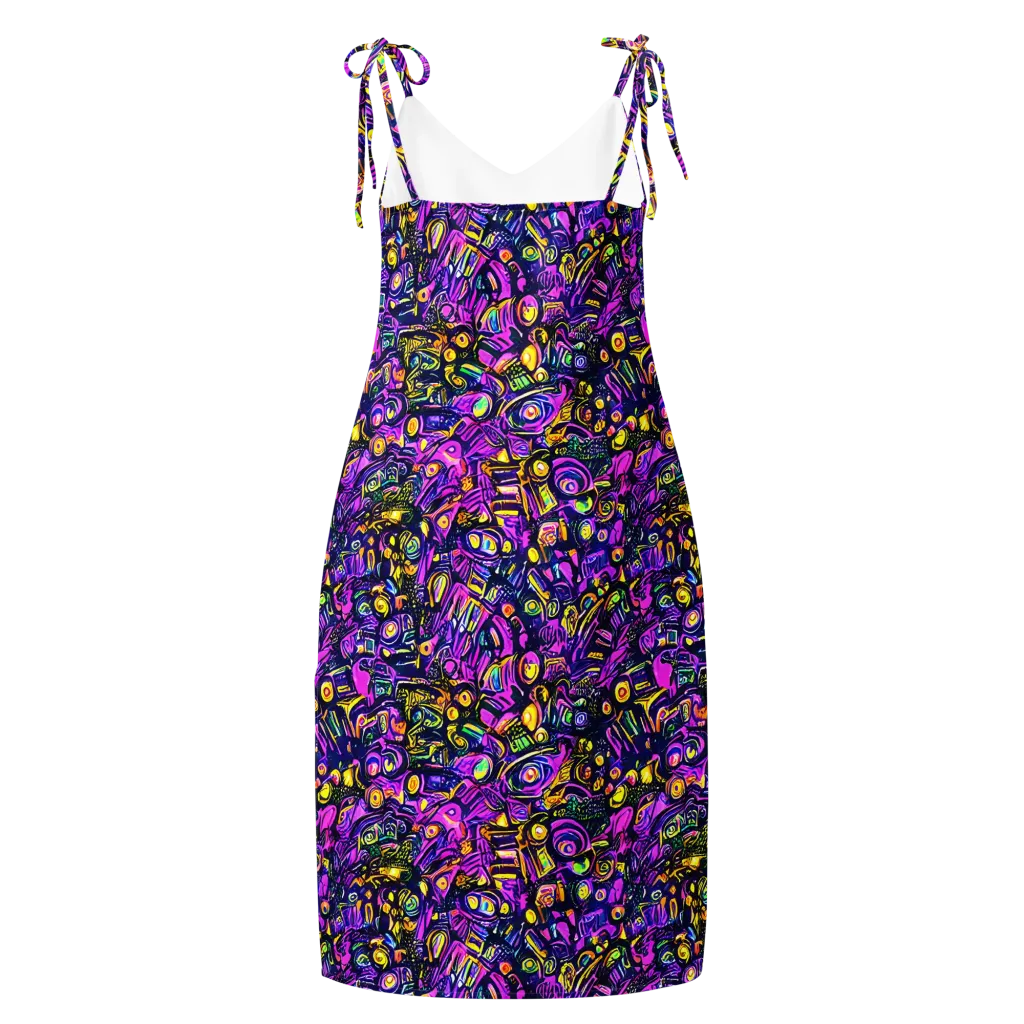 Magenta Voltage on Slip Dress — Back