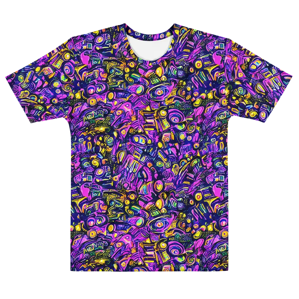 Magenta Voltage on Men's Cotton Crew Neck T-Shirt — Front