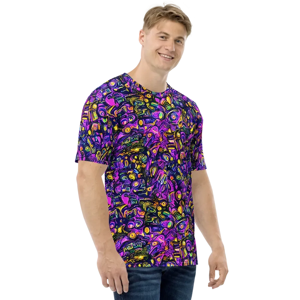 Magenta Voltage on Men's Crew Neck T-Shirt — Right