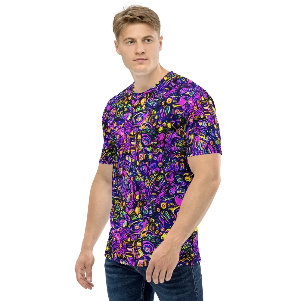 Magenta Voltage on Men's Crew Neck T-Shirt — Left
