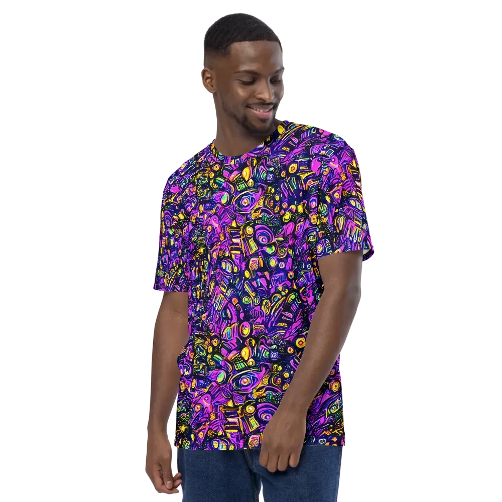 Magenta Voltage on Men's Crew Neck T-Shirt — Left