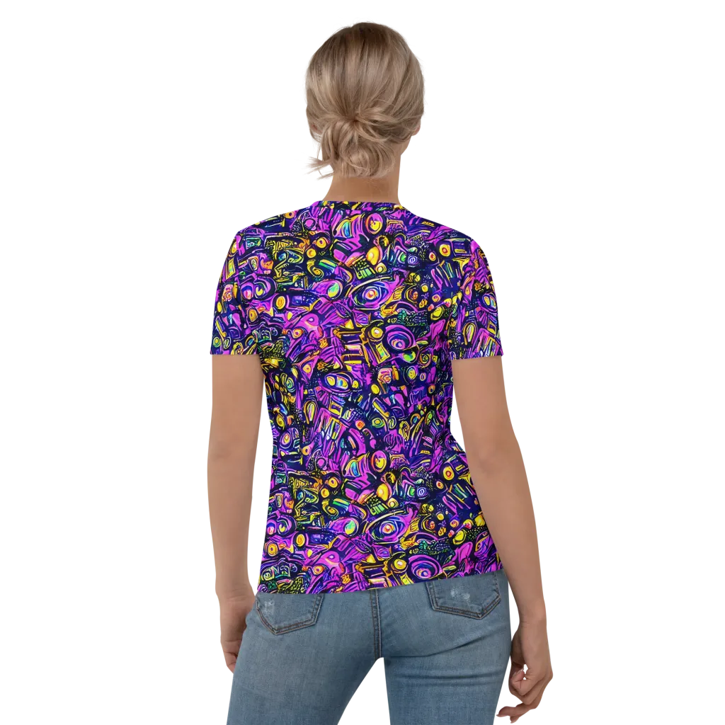 Magenta Voltage on Women's Crew Neck T-Shirt — Back