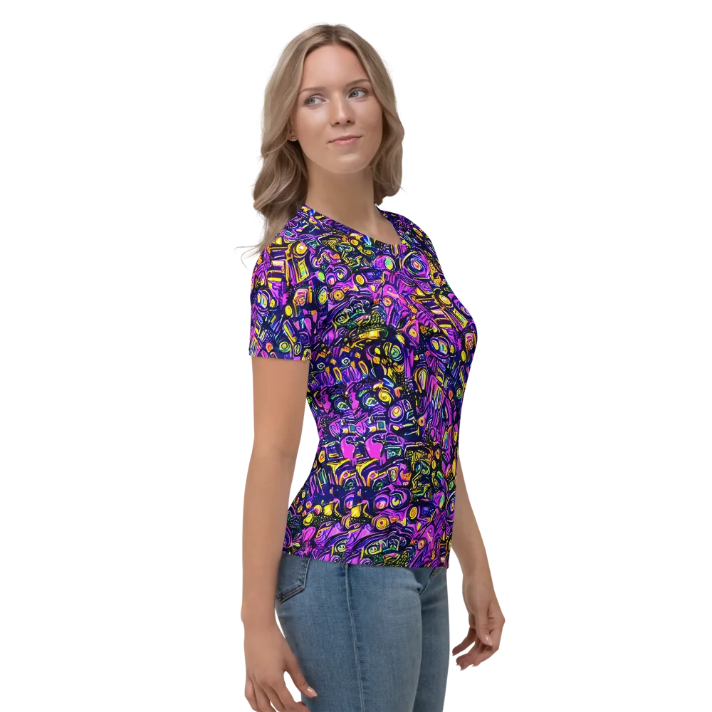 Magenta Voltage on Women's Crew Neck T-Shirt — Right