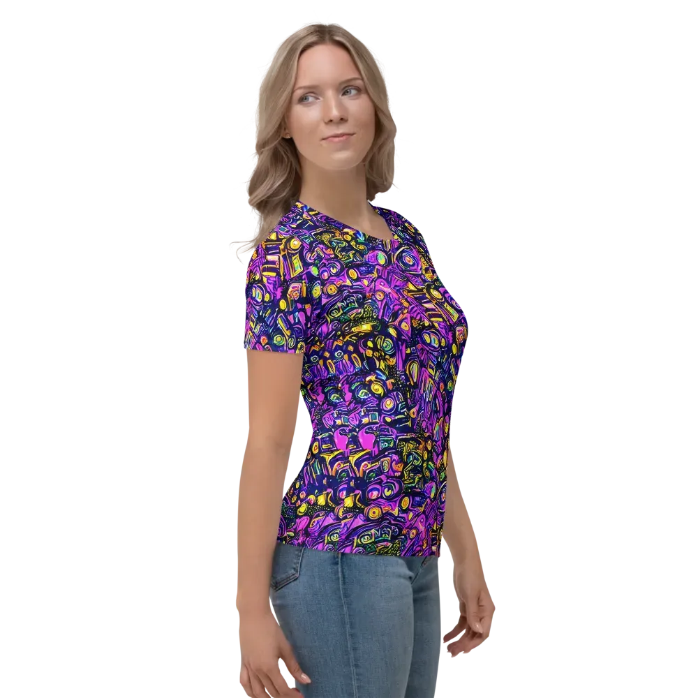 Magenta Voltage on Women's Crew Neck T-Shirt — Right