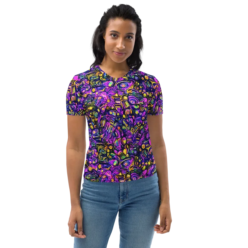 Magenta Voltage on Women's Crew Neck T-Shirt — Front