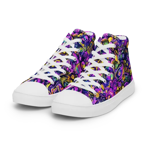 Magenta Voltage on a Women's High Top Canvas Shoes