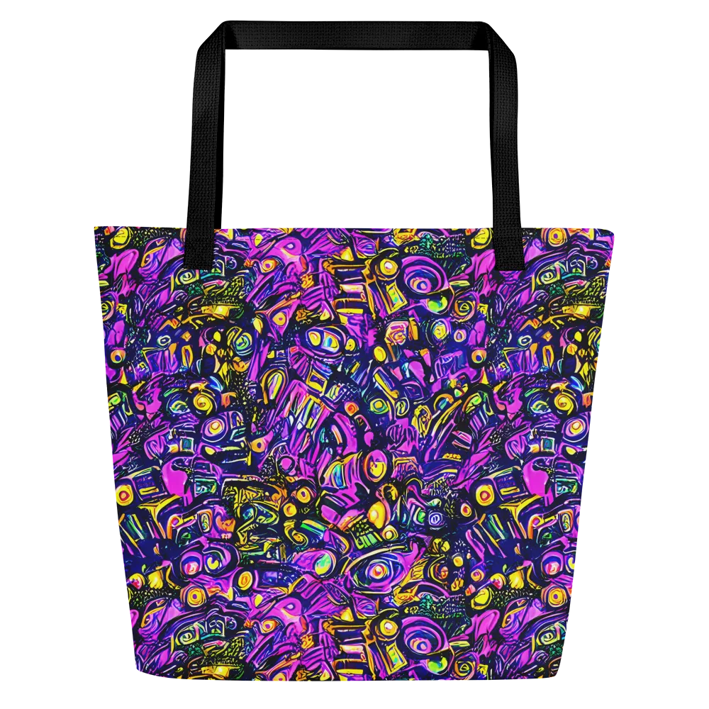 Magenta Voltage on Large Tote Bag W/ Pocket — Front