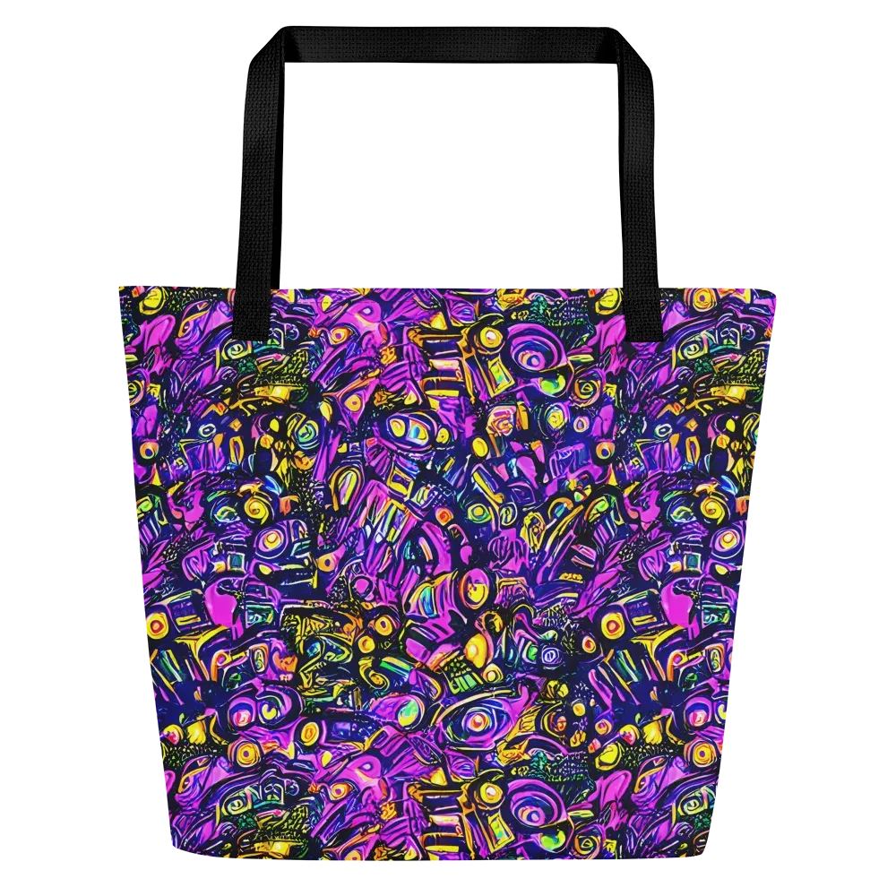 Magenta Voltage on Large Tote Bag W/ Pocket — Front
