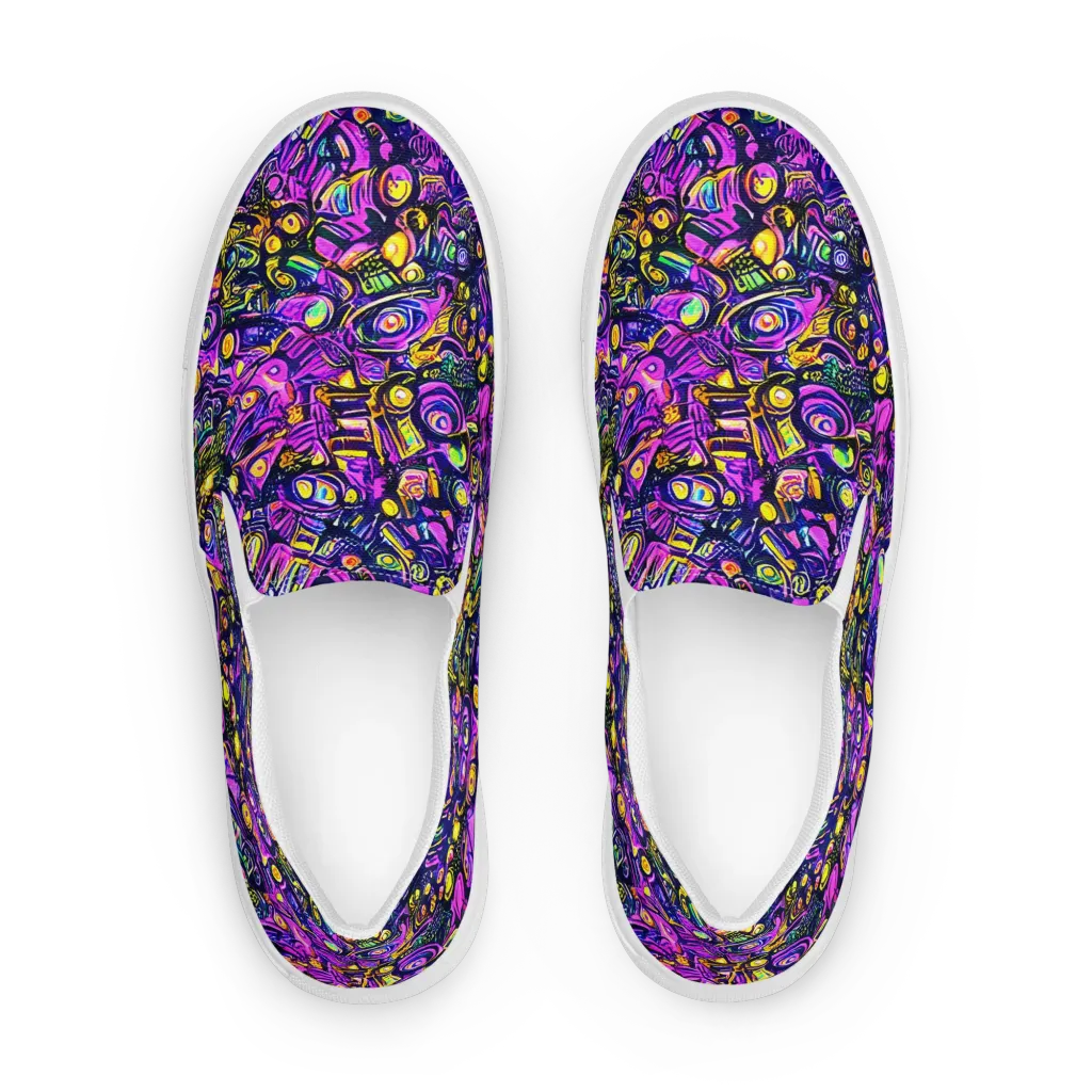 Magenta Voltage on Women's Slip-On Canvas Shoes — Front