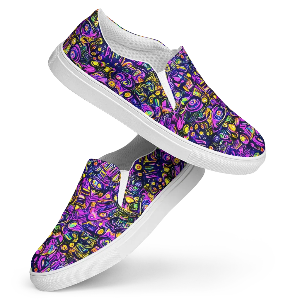 Magenta Voltage on Women's Slip-On Canvas Shoes — Front