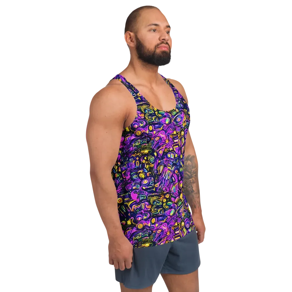 Magenta Voltage on Men's Tank Top — Right Front