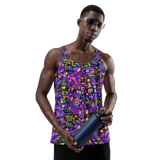 Magenta Voltage on a Men's Tank Top