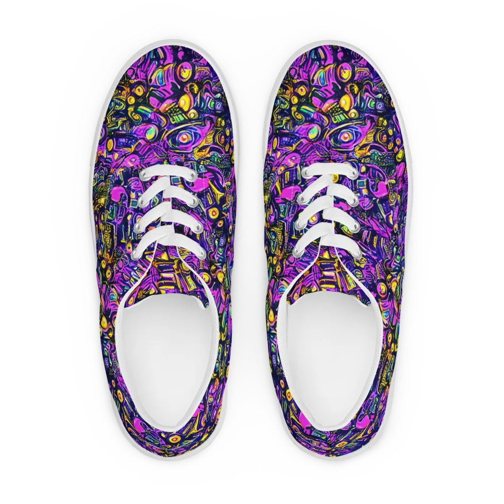 Magenta Voltage on Men's Lace-Up Canvas Shoes — Front