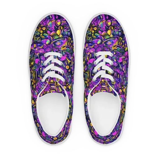 Magenta Voltage on a Men's Lace-Up Canvas Shoes