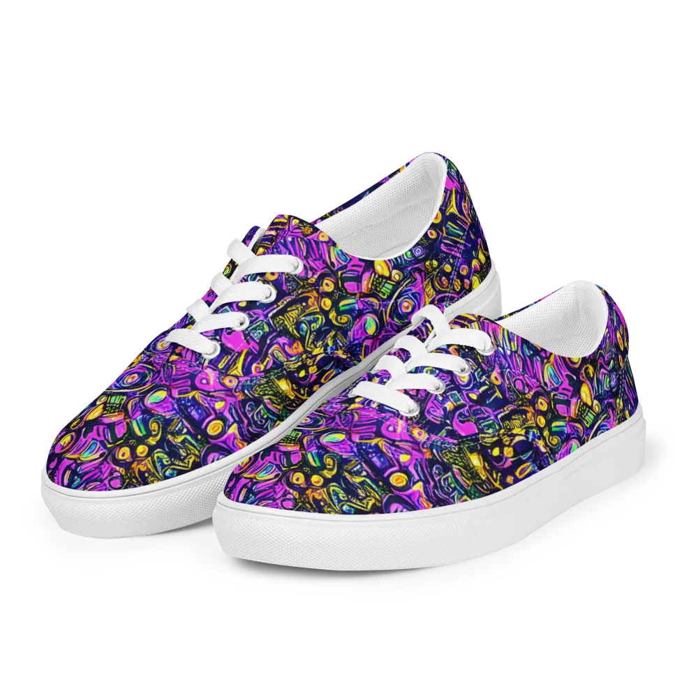 Magenta Voltage on Men's Lace-Up Canvas Shoes — Left Front