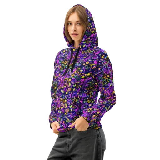 Magenta Voltage on a Cotton Hoodie