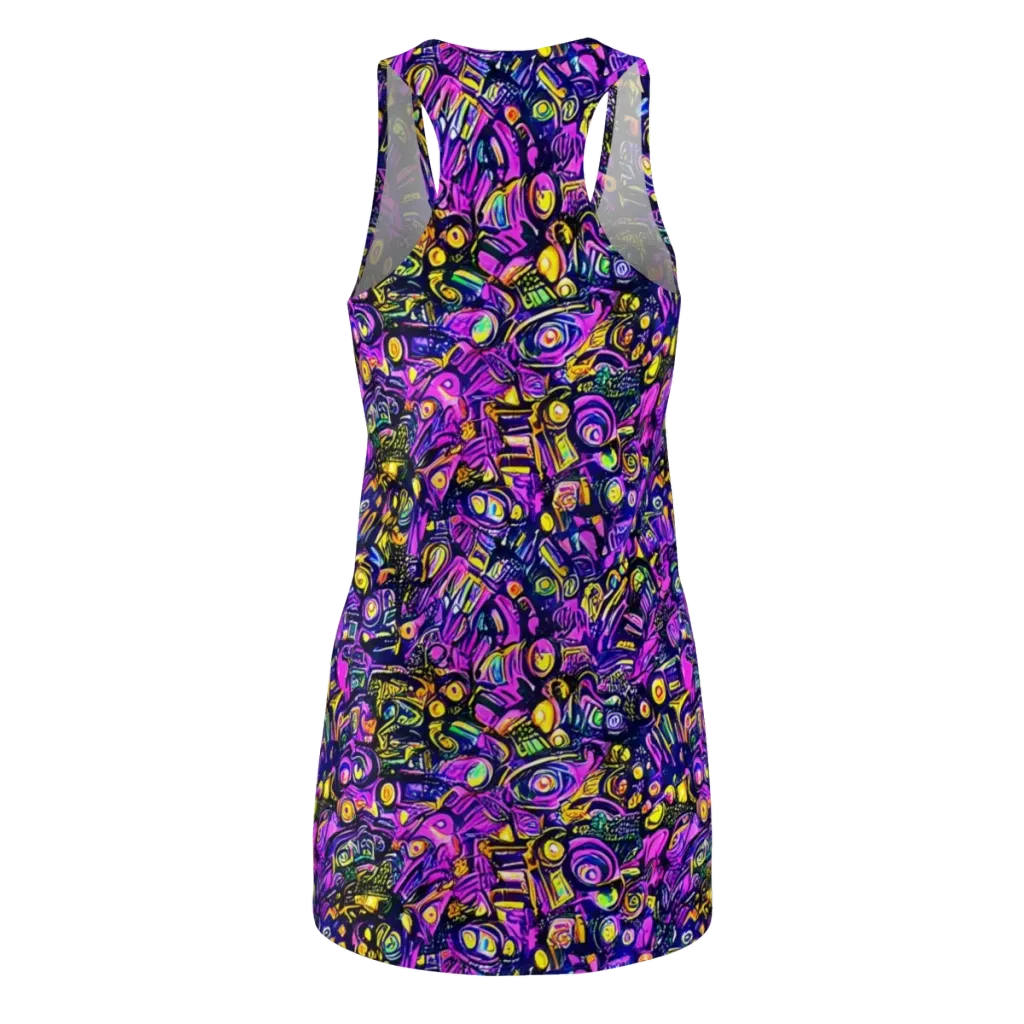 Magenta Voltage on Racerback Dress — Back