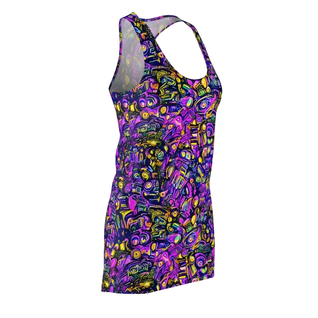 Magenta Voltage on Racerback Dress — Front Side