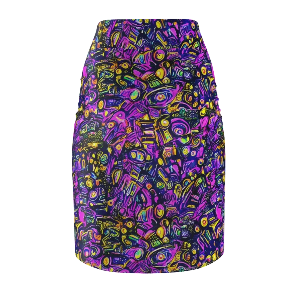 Magenta Voltage on Pencil Skirt — Back