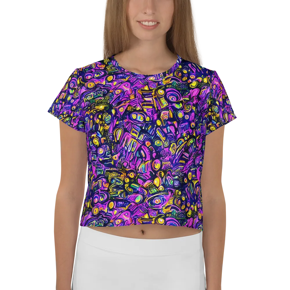 Magenta Voltage on Crop Tee — Front