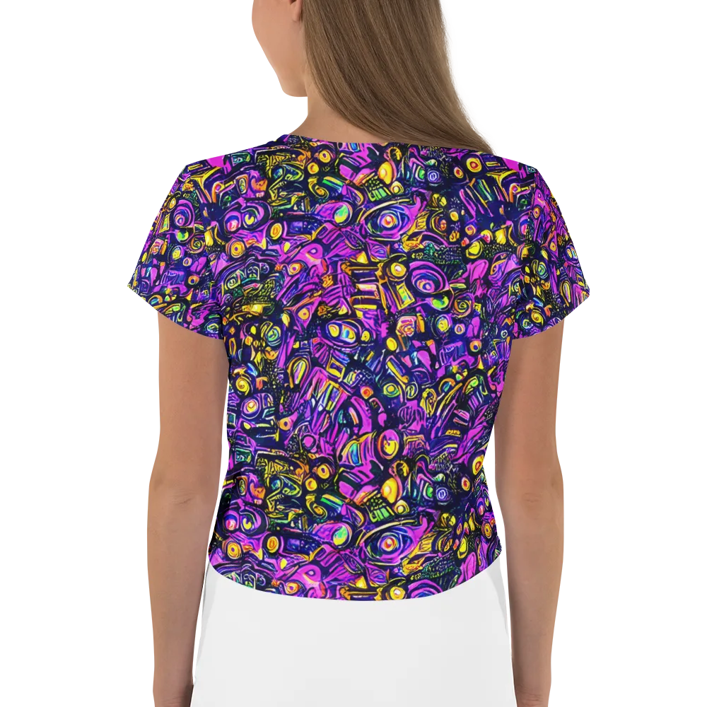 Magenta Voltage on Crop Tee — Back