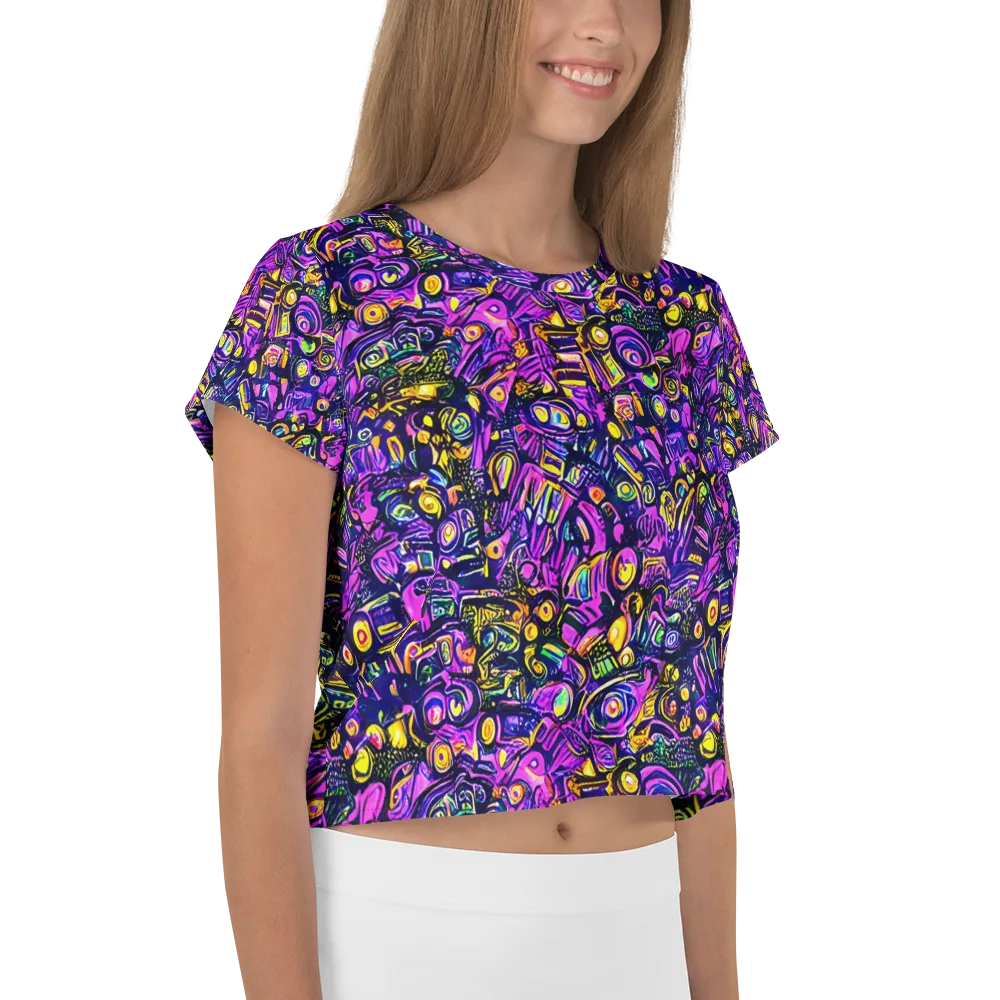 Magenta Voltage on Crop Tee — Right