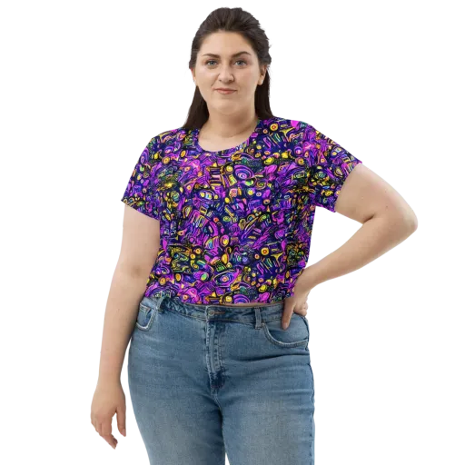 Magenta Voltage on a Crop Tee