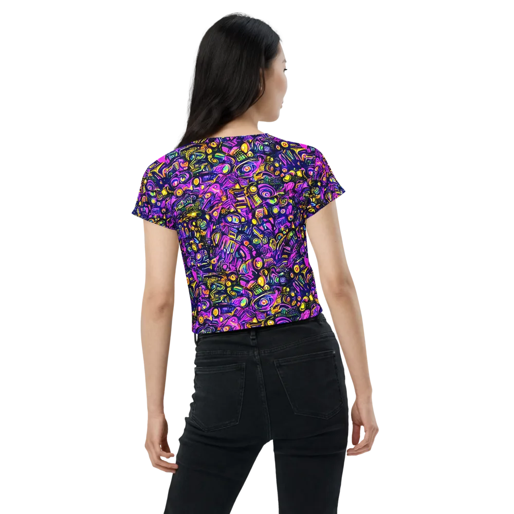 Magenta Voltage on Crop Tee — Back