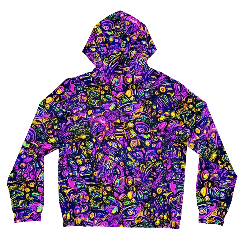 Magenta Voltage on Women's Full-Zip Hoodie — Back