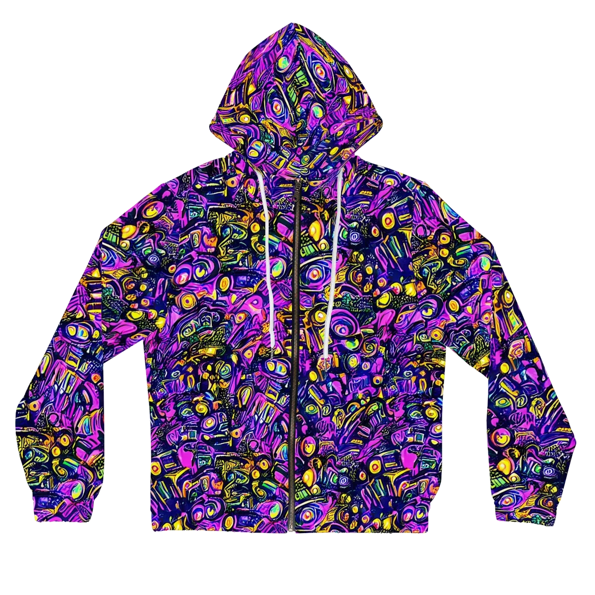 Magenta Voltage on Women's Full-Zip Hoodie — Front