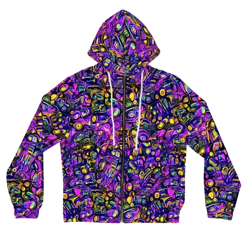 Magenta Voltage on a Women's Full-Zip Hoodie