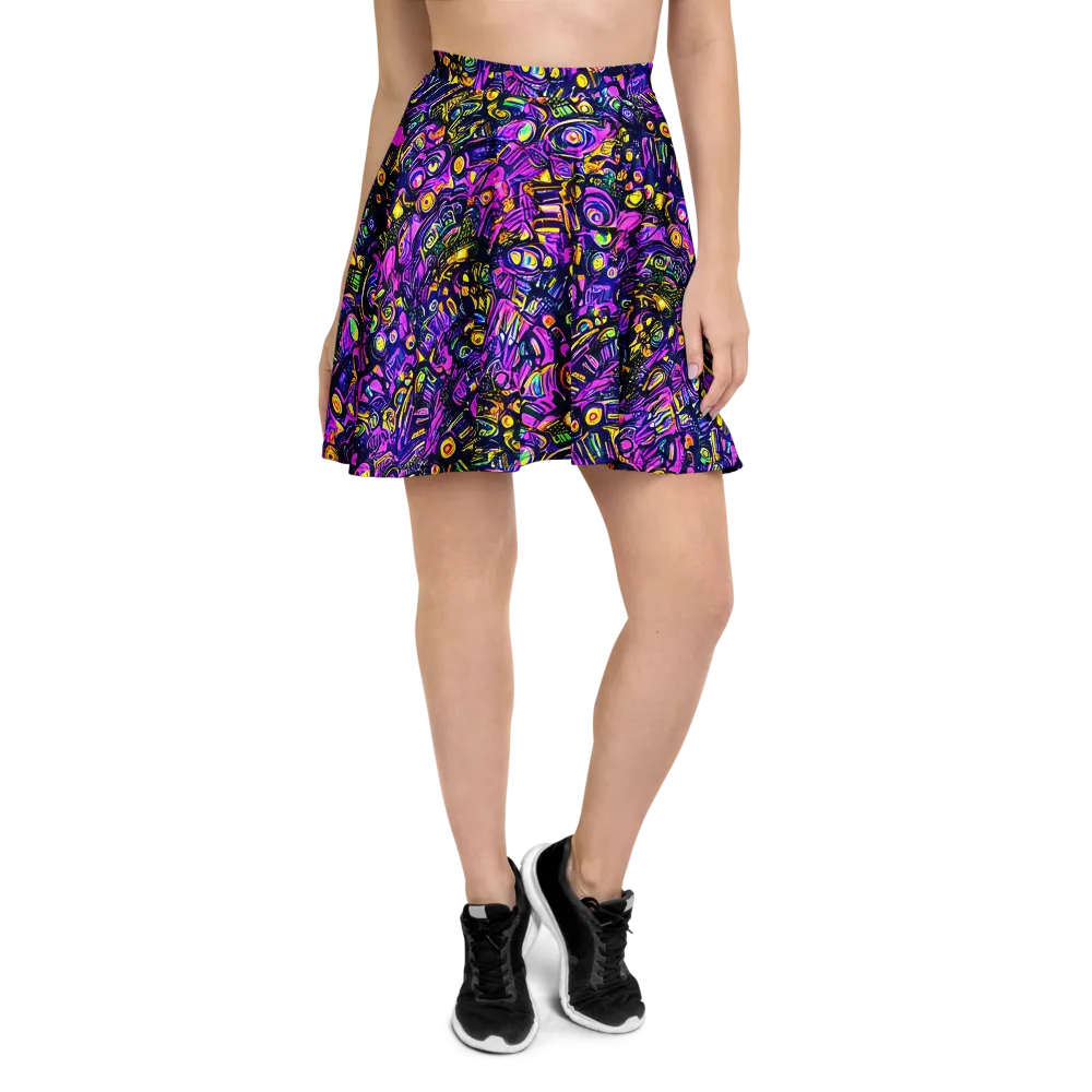 Magenta Voltage on Skater Skirt — Front
