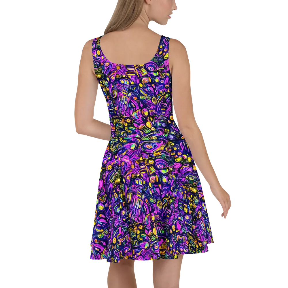 Magenta Voltage on Skater Dress — Back