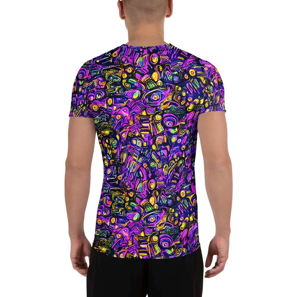 Magenta Voltage on Men's Athletic T-Shirt — Back