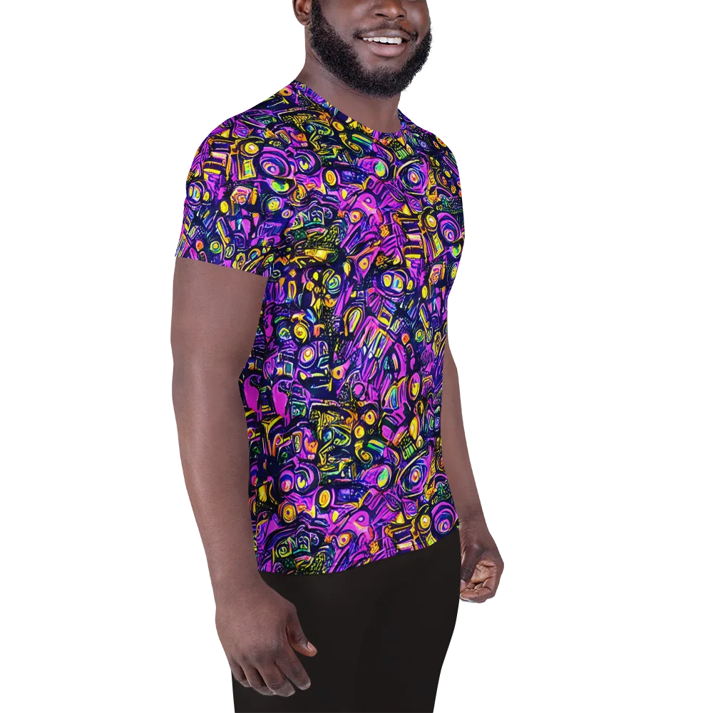 Magenta Voltage on Men's Athletic T-Shirt — Right